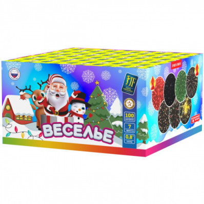 Салют "Веселье" -  100 залпов, 0,6" калибр