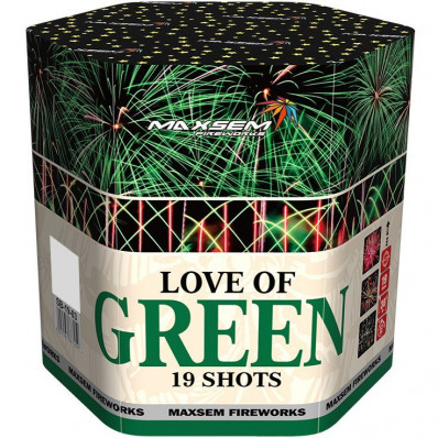 Салют "Love of Green" -  19 залпов, 1,2" калибр